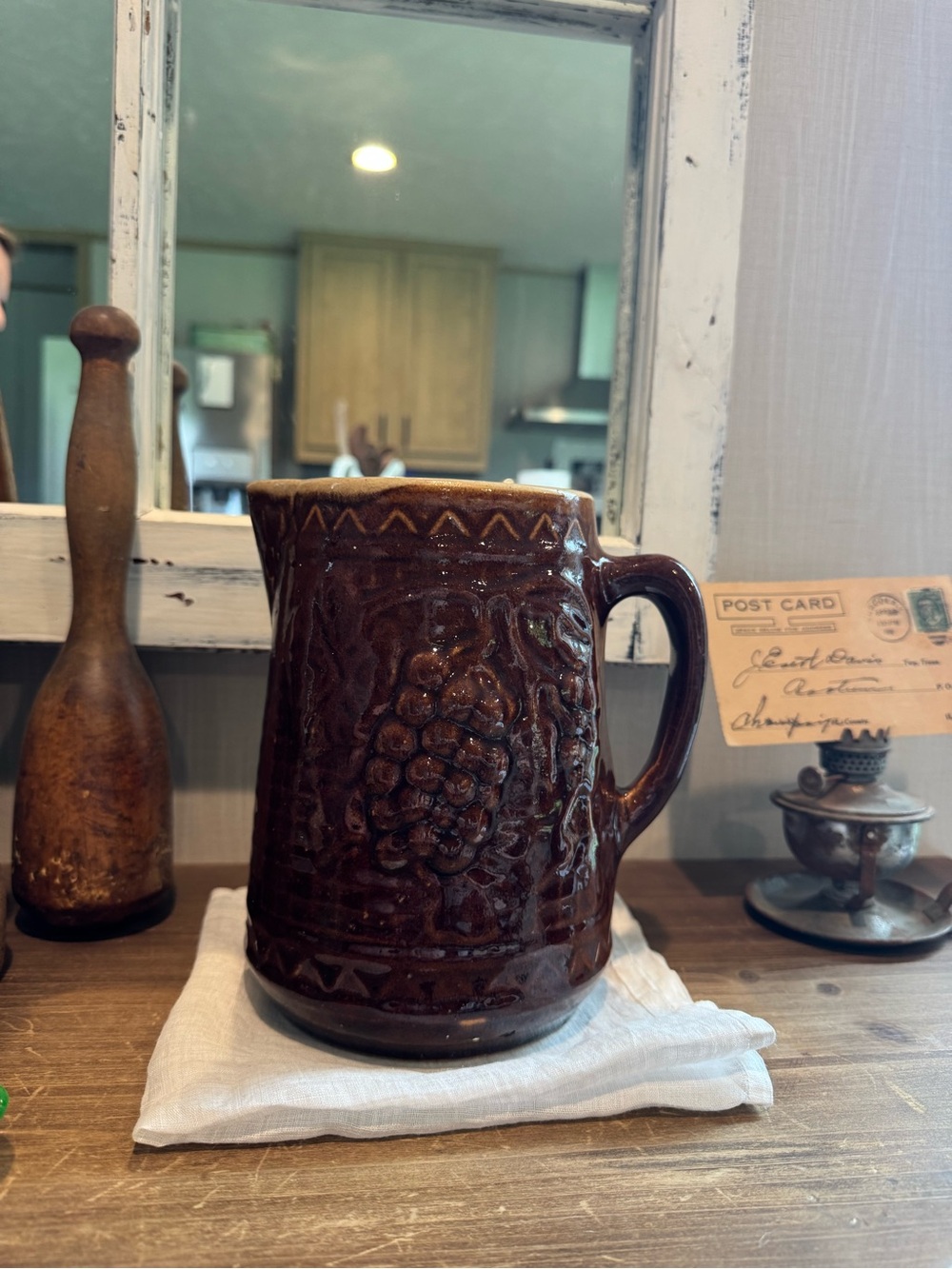Antique North Star Salt Glazed Stoneware Jug 1890s